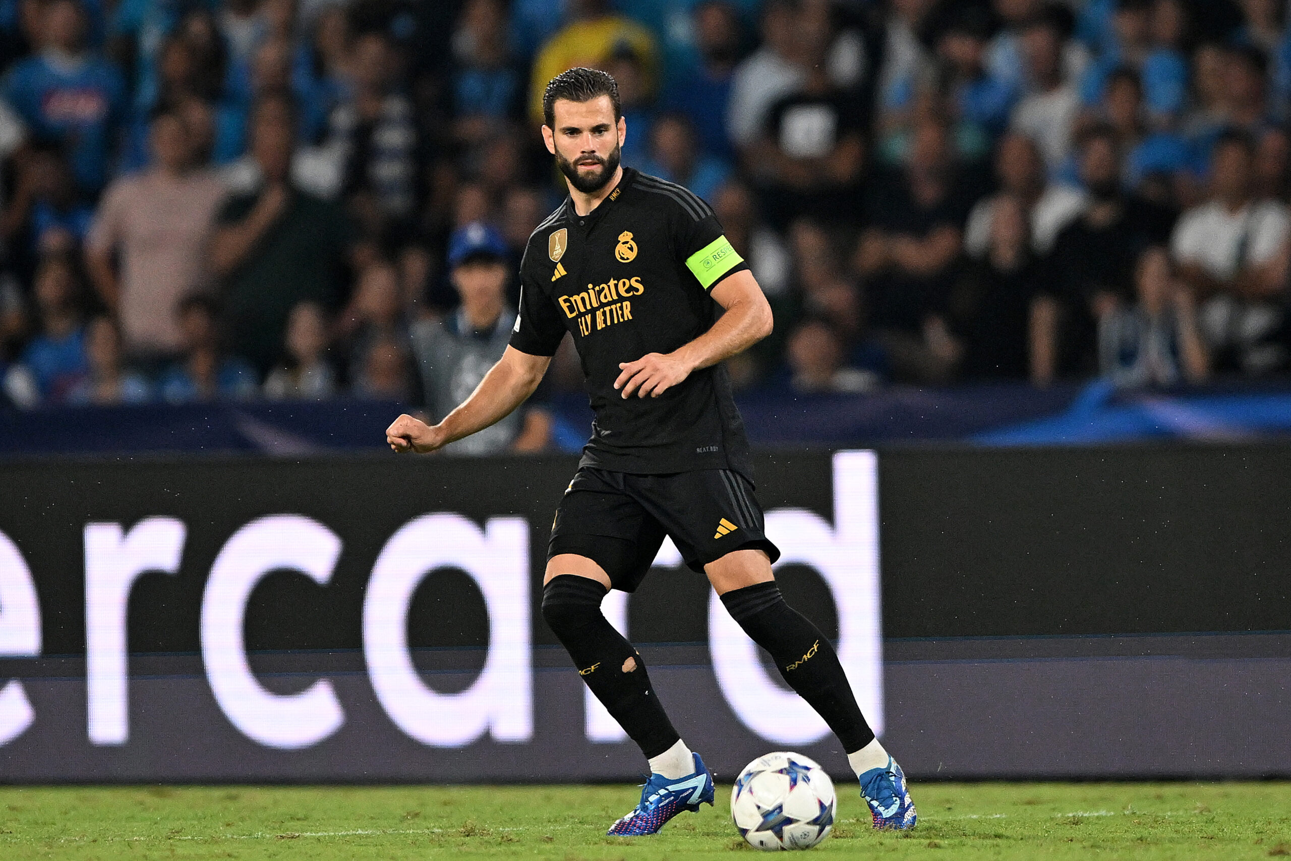 NAPLES, ITALY - OCTOBER 03: Nacho Fernandez of Real Madrid CF during the UEFA Champions League match between SSC Napoli and Real Madrid CF at Stadio Diego Armando Maradona on October 03, 2023 in Naples, Italy.