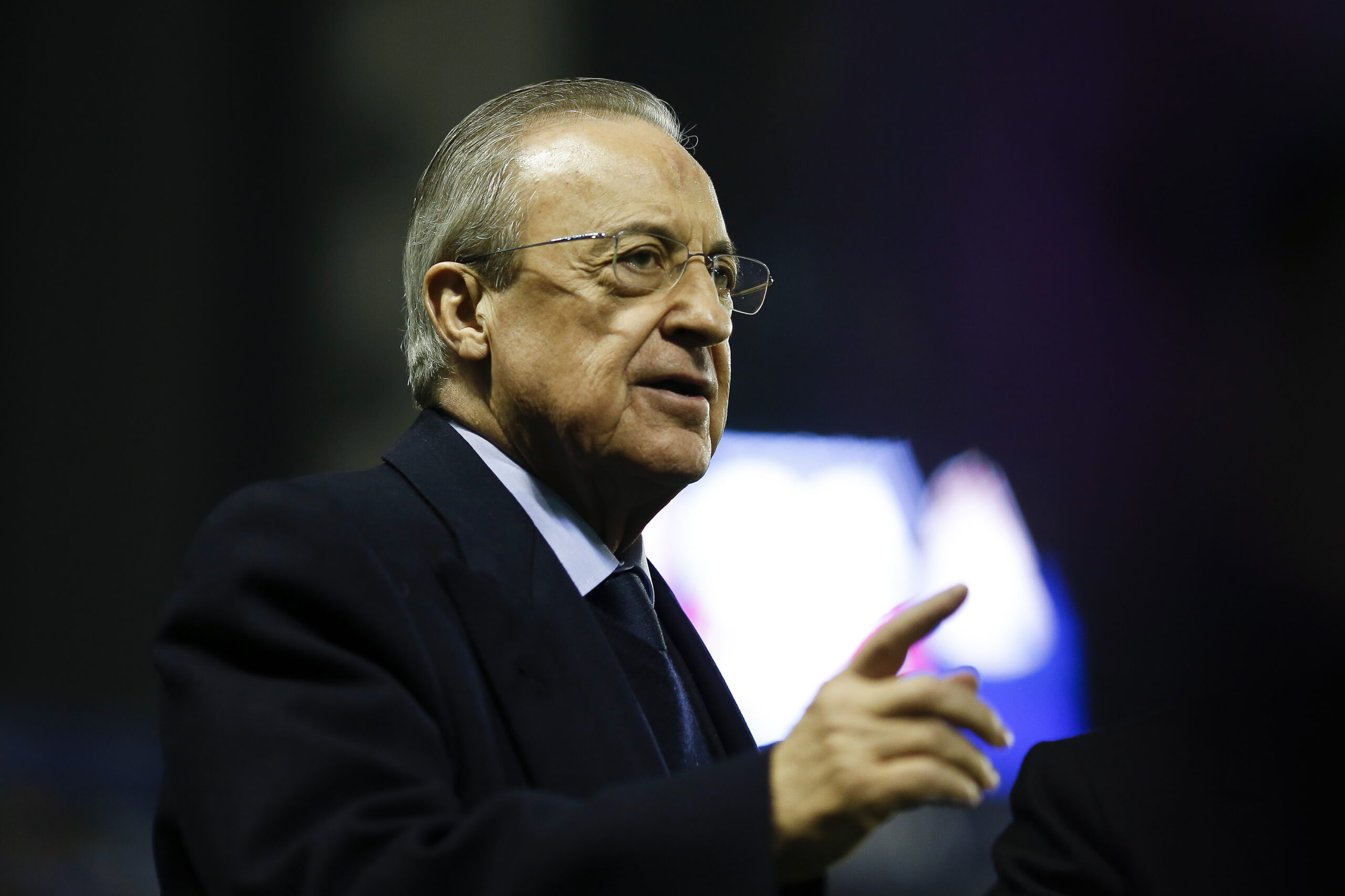 VALENCIA, SPAIN - FEBRUARY 22: Florenitno Perez, president of Real Madrid prior the Liga match between Levante UD and Real Madrid CF at Ciutat de Valencia on February 22, 2020 in Valencia, Spain.