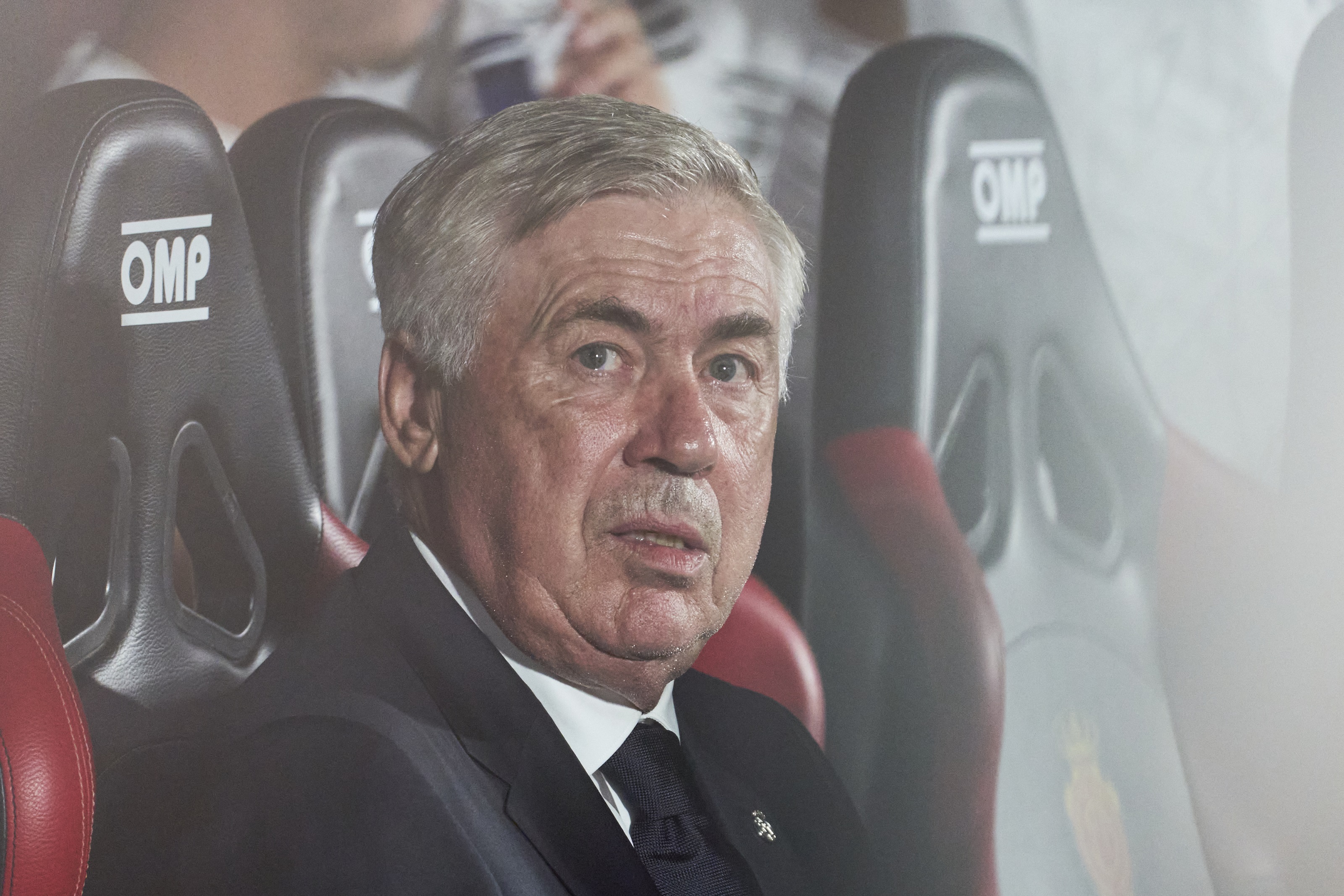 MALLORCA, SPAIN - AUGUST 18: Carlo Ancelotti, head coach of Real Madrid looks on during the La Liga match between RCD Mallorca and Real Madrid CF at Estadi de Son Moix on August 18, 2024 in Mallorca, Spain.