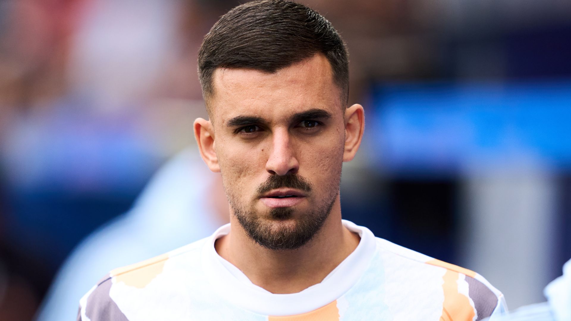 Daniel Ceballos of Real Madrid looks on prior to the LaLiga match between Deportivo Alaves and Real Madrid CF at Estadio de Mendizorroza on April 13, 2025 in Vitoria-Gasteiz, Spain.