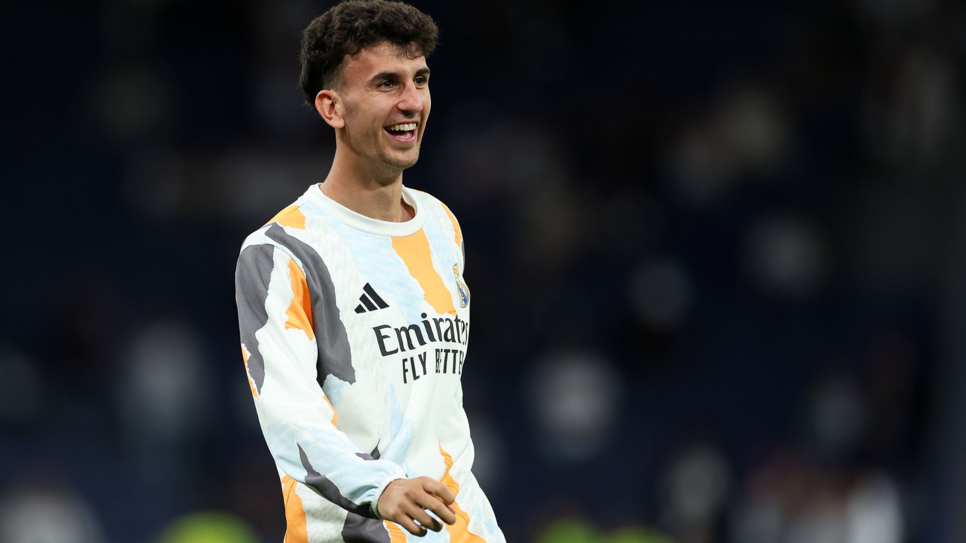 Jacobo Ramon of Real Madrid CF reacts prior to the LaLiga match between Real Madrid CF and RCD Mallorca at Estadio Santiago Bernabeu on May 14, 2025 in Madrid, Spain.