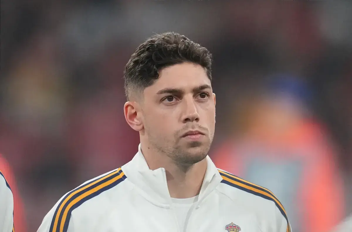 April 15, 2026, Munich, Aarhus, Germany: FEDERICO VALVERDE from Real Madrid looks on during UEFA Champions League: Bayern Munich and Real Madrid.