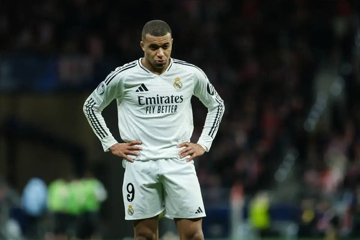 Kylian Mbappe of Real Madrid during the UEFA Champions League match Atletico de Madrid and Real Madrid played Metropolitano Stadium on 12 March 2025 in Madrid Spain