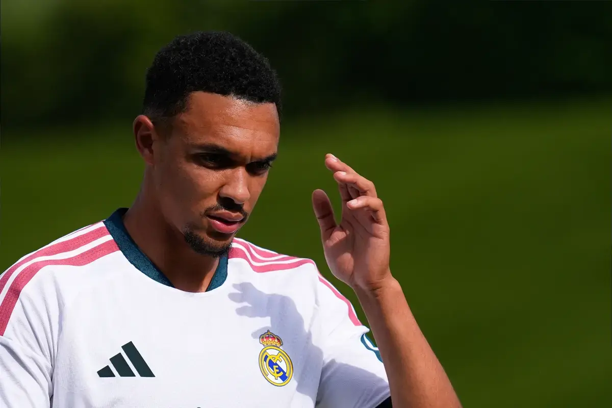 July 28, 2026, Valdebebas, Madrid, Spain: Trent Alexander-Arnold of Real Madrid CF looks on during the Real Madrid training session held in collaboration with CD Leganes at Alfredo Di Stefano stadium on July 28, 2026, in Valdebebas, Madrid, Spain.