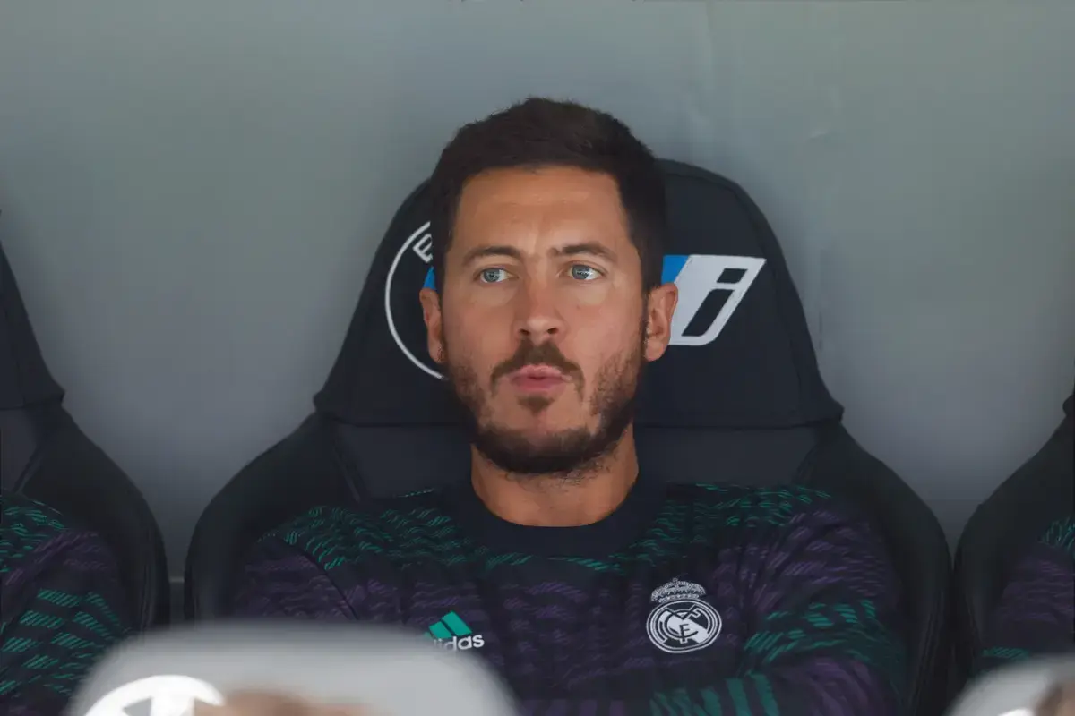 June 4, 2023, MADRID, MADRID, SPAIN: Eden Hazard of Real Madrid looks on during the spanish league, La Liga Santander, football match played between Real Madrid and Athletic Club de Bilbao at Santiago Bernabeu stadium on June 04, 2023, in Madrid, Spain.
